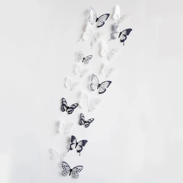 New 18pcs/lot Crystal Butterflies 3d Wall Sticker Beautiful Butterfly Living Room for Kids Room Wall Decals Home Decoration