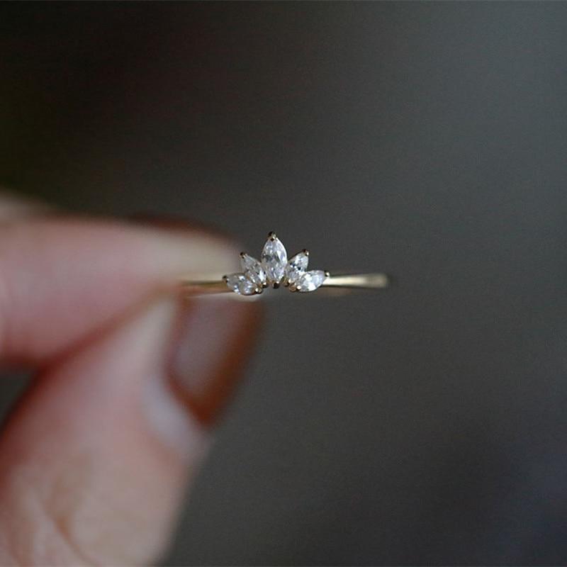 Кольцо с хрустальной короной из стерлингового серебра 925 пробы и 14-каратного золота для женщин, модное, благородное, на годовщину