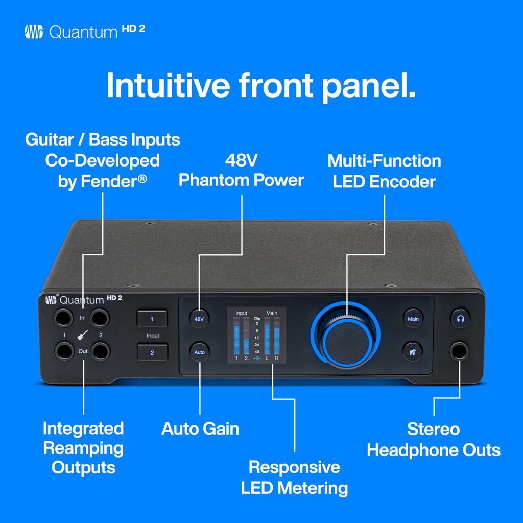 PreSonus Quantum HD 2 20 x kHz Audio Interface with Studio One Pro Software 24, 32-bit/192 USB-C