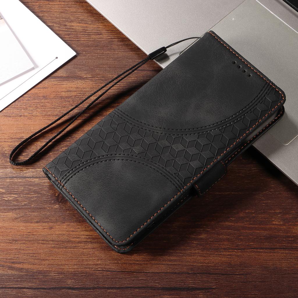 For vivo Y300i 5G/vivo Y39 5G Leather Cases Wallet Rhombus Imprinted Phone Cover Stand with Strap