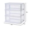 IRIS OHYAMA NSW-543 (Новая модель) Широкий комод с 3 ящиками, Сделано в Японии, Легкая сборка, 21,6" Ш x 14,2" Г x 22,2" В, Белый/Прозрачный, Пластиковая столешница