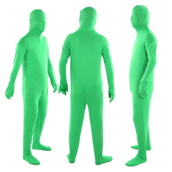 Зеленый костюм для фотосъемки всего тела Chromakey, унисекс для взрослых, зеленый костюм, эластичный фотокостюм