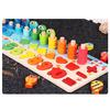 Wooden Number Puzzle Match Board Math Game Early Learning Toys Color Shape Sorting Number Counting Preschool Education