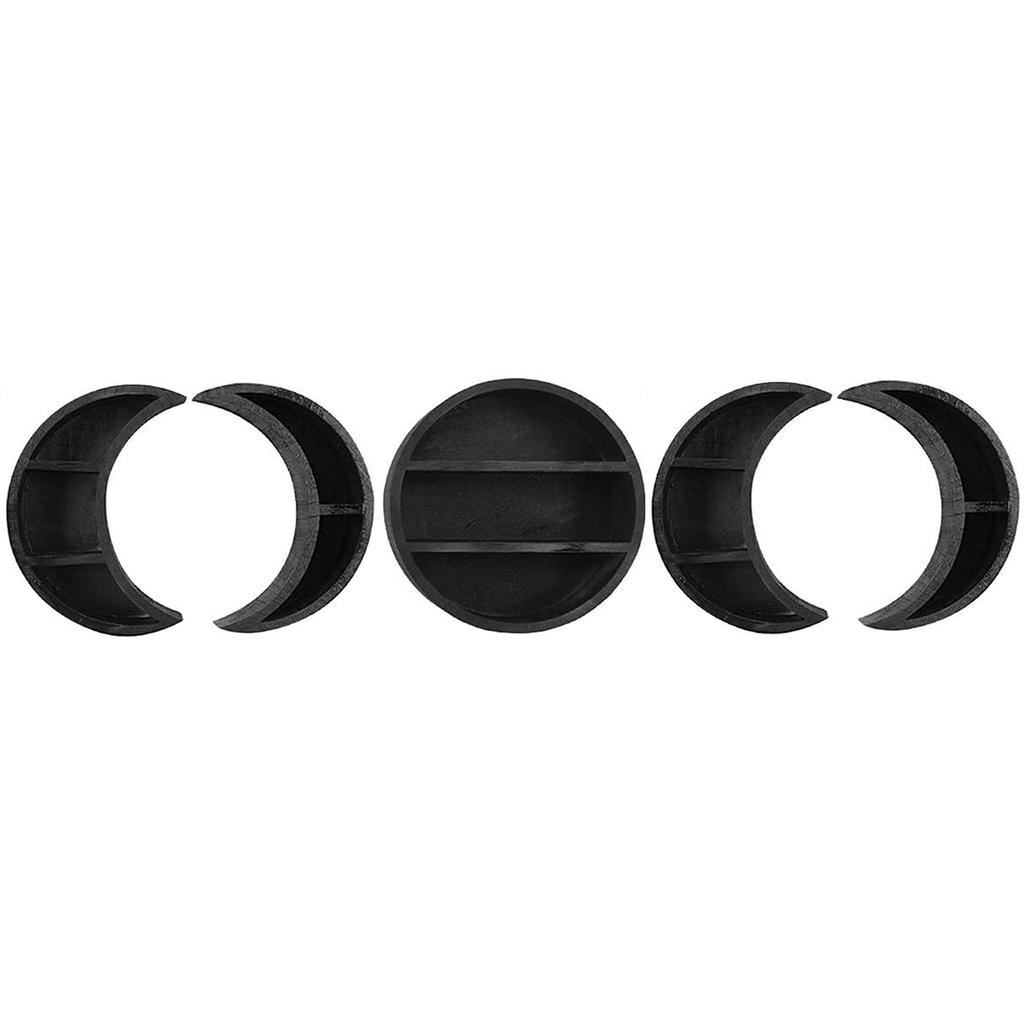 Деревянные полки в виде луны, полка для ванной комнаты с изображением богемного лунного цикла, стеллаж для хранения эфирных масел, аксессуары для украшения дома