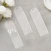 20pcs/set 10pcs Bookmarks+10 White Ribbons Clear Acrylic Bookmarks - Blank Plastic Craft Bookmarkers with Hanging Holes for DIY Projects, Christmas,