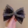 Shiny Rhinestones Non-Slip Spring Clip Tight Elegant Big Mesh Bowknot Decor Top Hair Barrette Hair Accessories