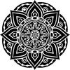 Printtoo Card Making Floral Mandala Pattern Stamp Round Wooden Rubber Stamps-2
