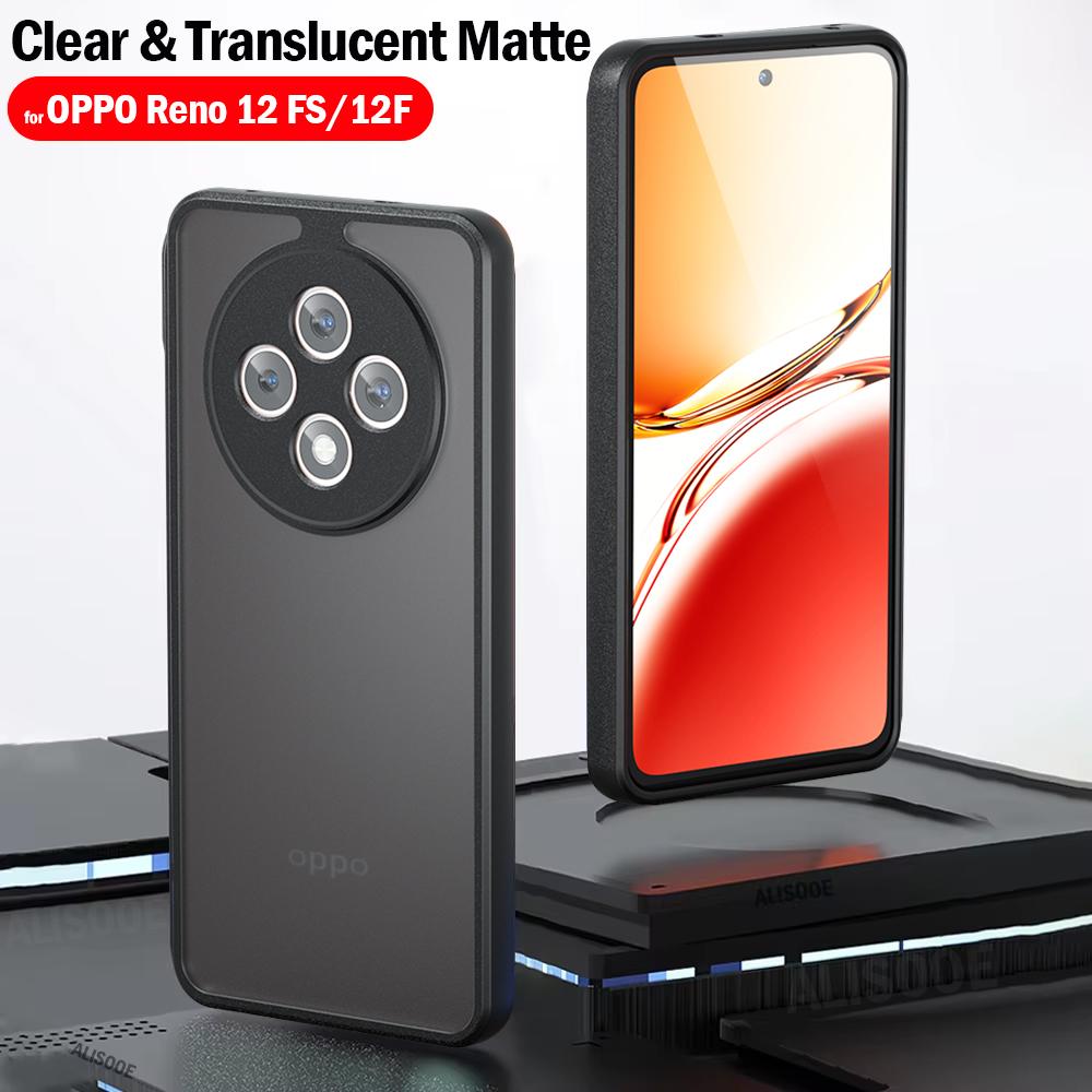 HD Прозрачный чехол для OPPO Reno 12 FS 12F Ультратонкий Прозрачный и Матовый Полупрозрачный Чехол для телефона OPPO Reno 12F Capa