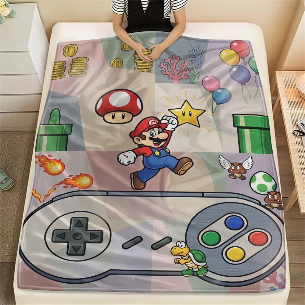 Mario Level Scene Blanket, Mario Fan Soft Throw, Perfect Gift.chl