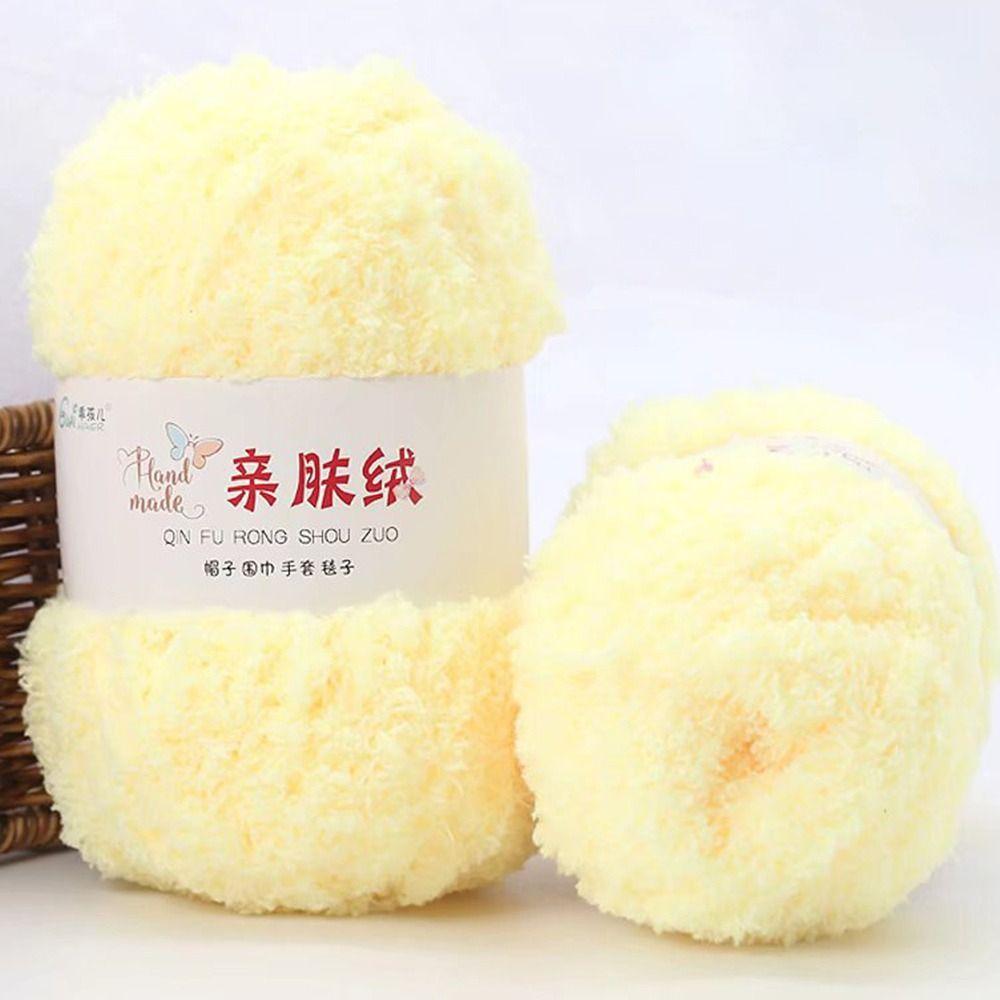 Yarn Crochet Hand Knitting Thick Line Fluffy Wool Yarn Towel Threads Scarf Sweater Coral Velvet