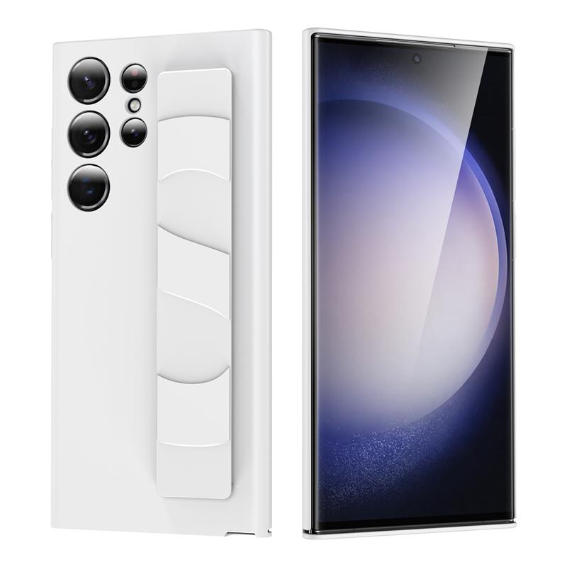 Роскошный простой, приятный на ощупь жесткий эластичный ремешок на запястье для Samsung Galaxy S25 S24 S23 Ultra Plus противоударный чехол