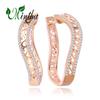 MINTHA Clip Earrings Trendy Fashion Jewelry Cubic Zirconia Hollow Stud Earrings For Women Rose Gold Color Earrings
