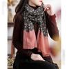 Literary And Simple Splicing Floral Scarf Women'S Autumn Versatile Atmosphere Spring And Autumn Warm Silk Scarf