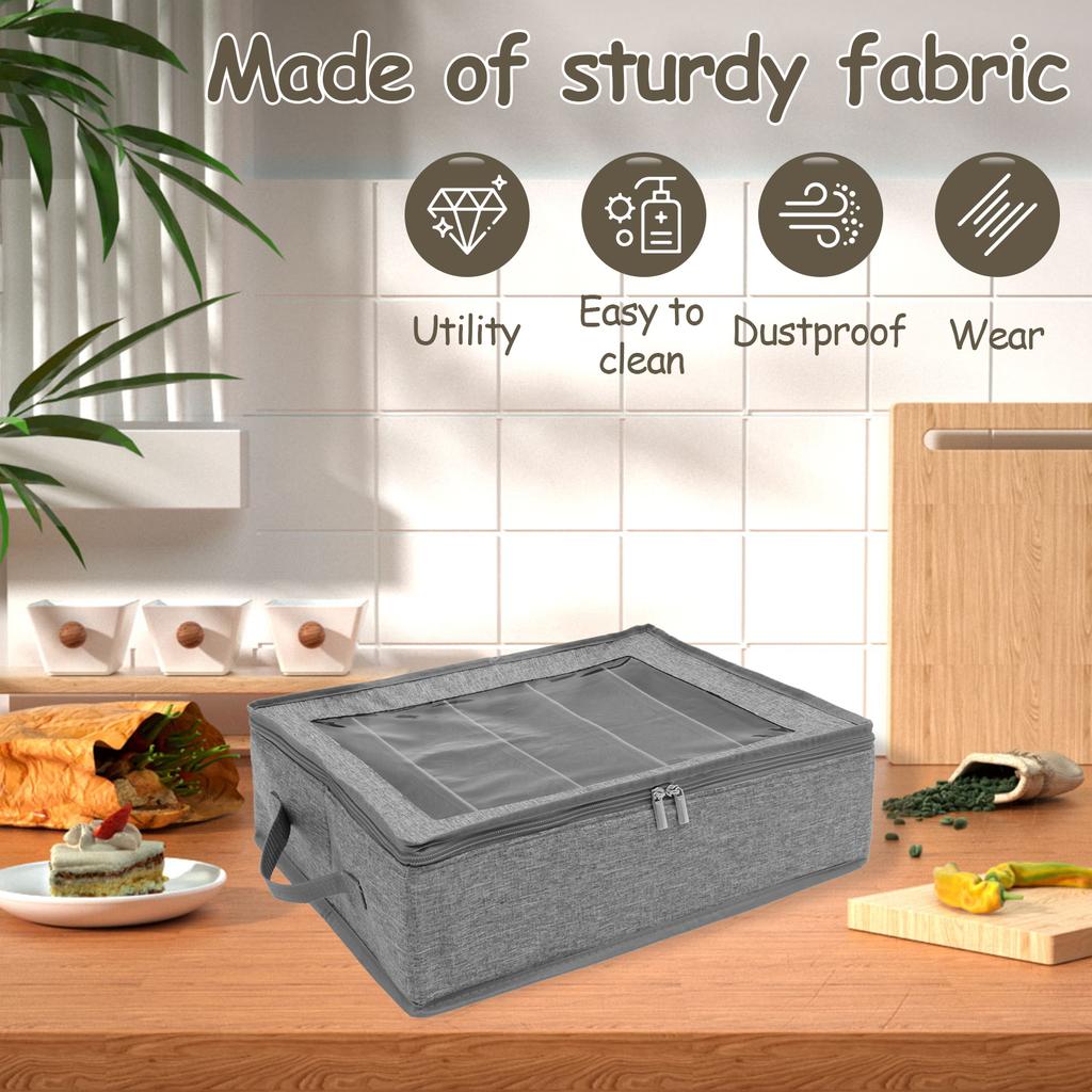 Portable Flatware Storage Bag Foldable Flatware Organizer with 5 Compartment Cutlery Storage Holder for Home Kitchen Utensils