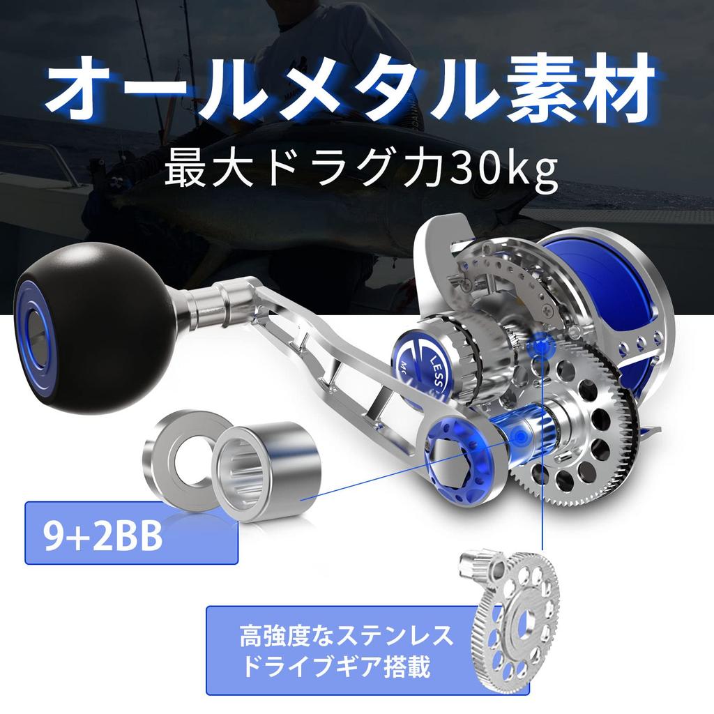 WATACHAMP Caribbean 3000R Jigging a Lever Drag Reel for Big Featuring a Power Metal a Gear and a Maximum Drag Force of Suitable for Sea and Slow Reel,