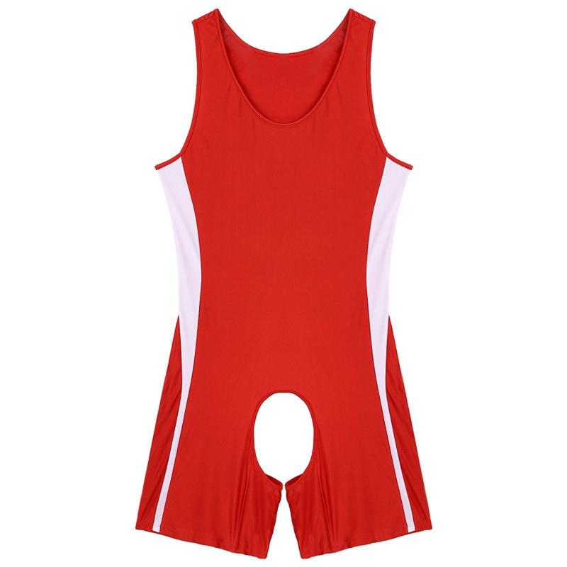 Мужское нижнее белье с бандажами, цельный трико с открытой спиной, без рукавов, шорты для борьбы с высоким вырезом