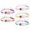 Персонализированный медицинский браслет-идентификатор для женщин, бесплатная гравировка, плетеный веревочный браслет, регулируемый