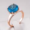 Блестящие синие натуральные цирконы большие кольца для женщин модные цвета розового золота аксессуары невесты этнические свадебные украшения