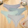 FINETOO 4PCS Cotton Briefs for Lady Sexy Low-Waist Brazilian Panties Female Soft G-String Underwear T-Back Solid Lingerie Bikini