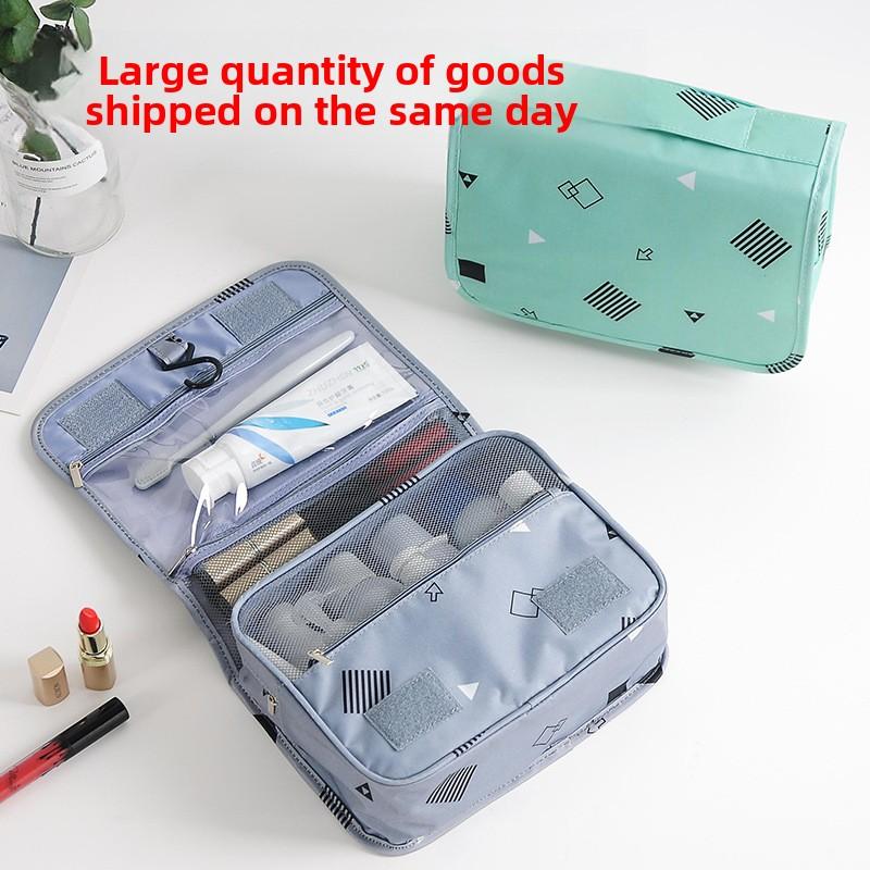 Korean Version Large Capacity Fashion Cosmetic Bags & Cases Waterproof Polyester Makeup Toiletries Organizer Zipper for Travel