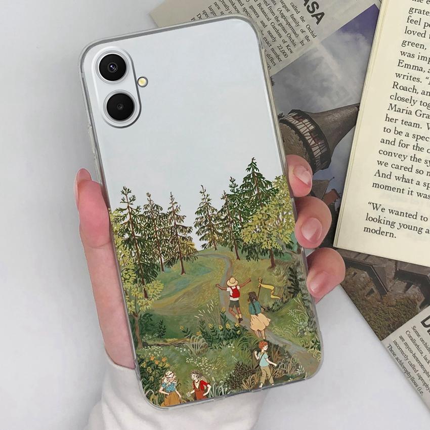 Для Samsung A07 A71 A53 A17 A37 A54 M36 F36 F56 Чехол для телефона Милый мальчик Девочка Этикетка Узор Прозрачный ТПУ Силикон Модный Чехол Для Samsung Бампер
