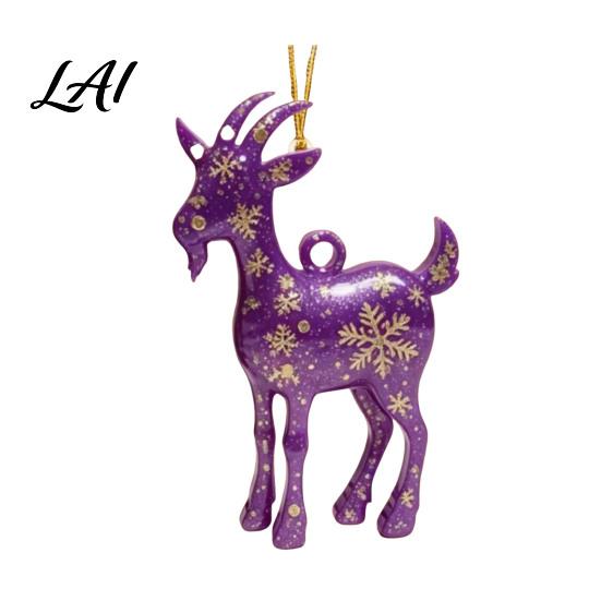 Acrylic Gift for Christmas 2D Goat Tree Ornament Zodiac Hanging Pendant with Gold String Year Indoor Accessories of The Ornament 2027 Chinese