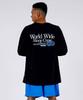 ALL DAY HOOPS Worldwide Hoop Crew Globe Oversized Long Sleeve T-Shirt Black
