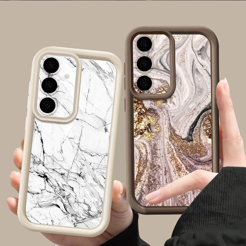 Чехол с мраморным узором для Samsung S26 S25 Ultra S24 S23 S22 Plus S21 FE A54 A15 A35 A55 A16 A36 A56 A17 A27 A37 A57 Ударопрочный бампер Мягкое покрытие