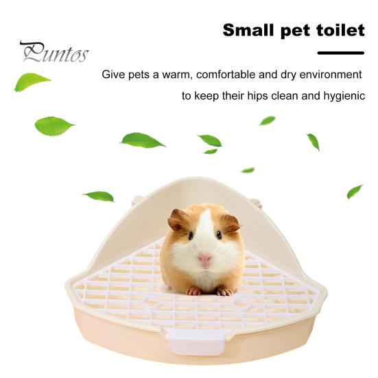 Small Pet Toilet High Fence Detachable Hollow Platform Easy Cleaning Rabbit Litter Pan Animal Potty Trainer Bunnies Corner Toilet Box Ferret Hamster