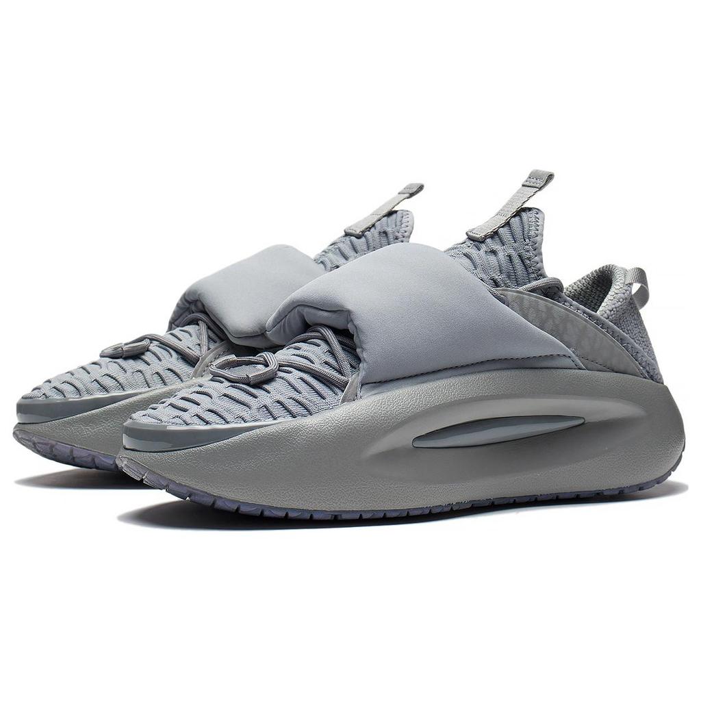 Li Ning Wandering In The Clouds Амортизирующие Нескользящие Износостойкие Низкие Повседневные Кроссовки Мужские Каменно-Серые AZGS107-3