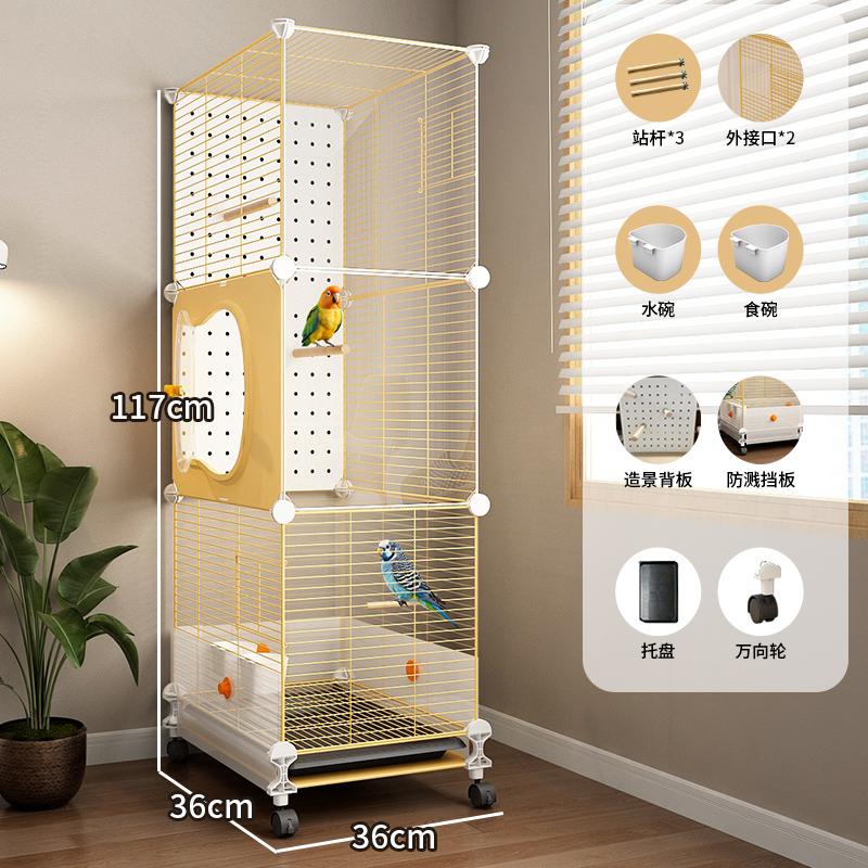 Large Bird Cage for Parrots Anti-Scatter Design for Cockatiels & Budgies, Luxury Aviary for Lovebirds Premium Pet Flying House