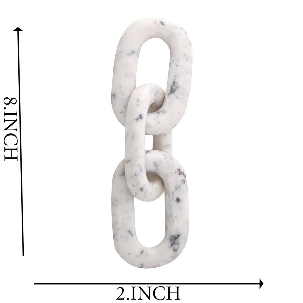 Elegant Marble Chain Link Knot- Modern Coffee Table Decor Items- Bookshelf Home Decor, Table Decorations for Living Room