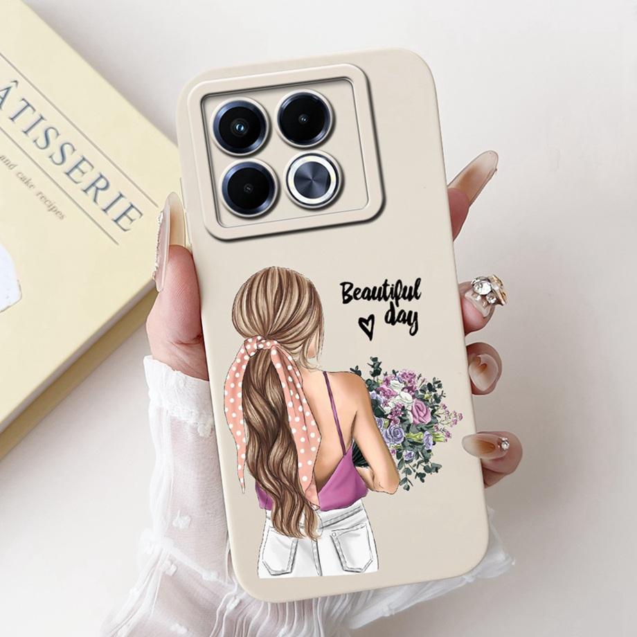 For Infinix Note 40 5G X6852 Phone Case Silicone Soft Back Cover For Infinix Note40 X6851 Bumper Dragon Cat Flower Butterfly Bag