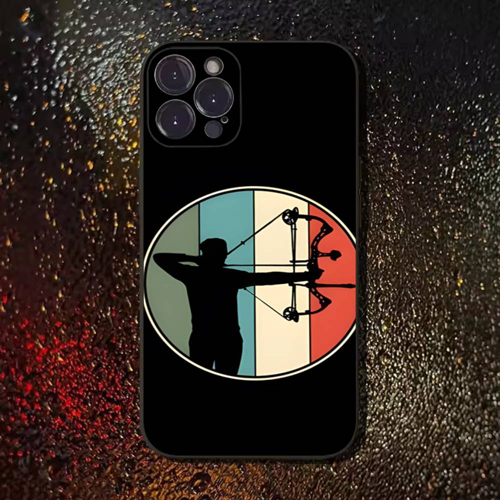 Archery Sprot Cool Phone Case For iPhone 17,16,15,14,13,12,11,Pro,Max,Plus,E,SE4,Air,Mini Black Soft Cover