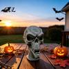 One Piece Molding Sculpture 3D Printed Skull Statue, Halloween Creepy Figurine, Gothic Table Party Supplies Centerpiece, Spooky Ornament for