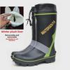 Men's Steel-Spiked Anti-Slip High Top Rubber Boots for Outdoor Fishing & Snow