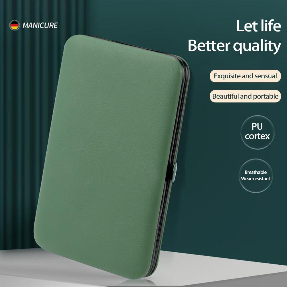 Набор из 26 темно-зеленых маникюрных щипчиков из нержавеющей стали с кусачками для удаления омертвевшей кожи, ножницами для ногтей, инструментами для ногтей