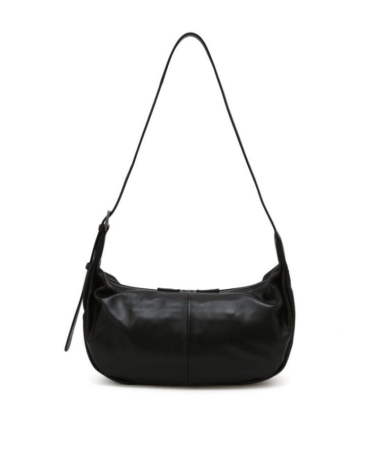 Jillstuart Men Acc [100% Lambskin] Real Lambskin Black Hobo Crossbody Bag Juba6F116Bk