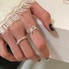 Кольцо Niche Design Bow Pearl Cross Double Ring женское легкое роскошное ретро элегантное индивидуальное кольцо