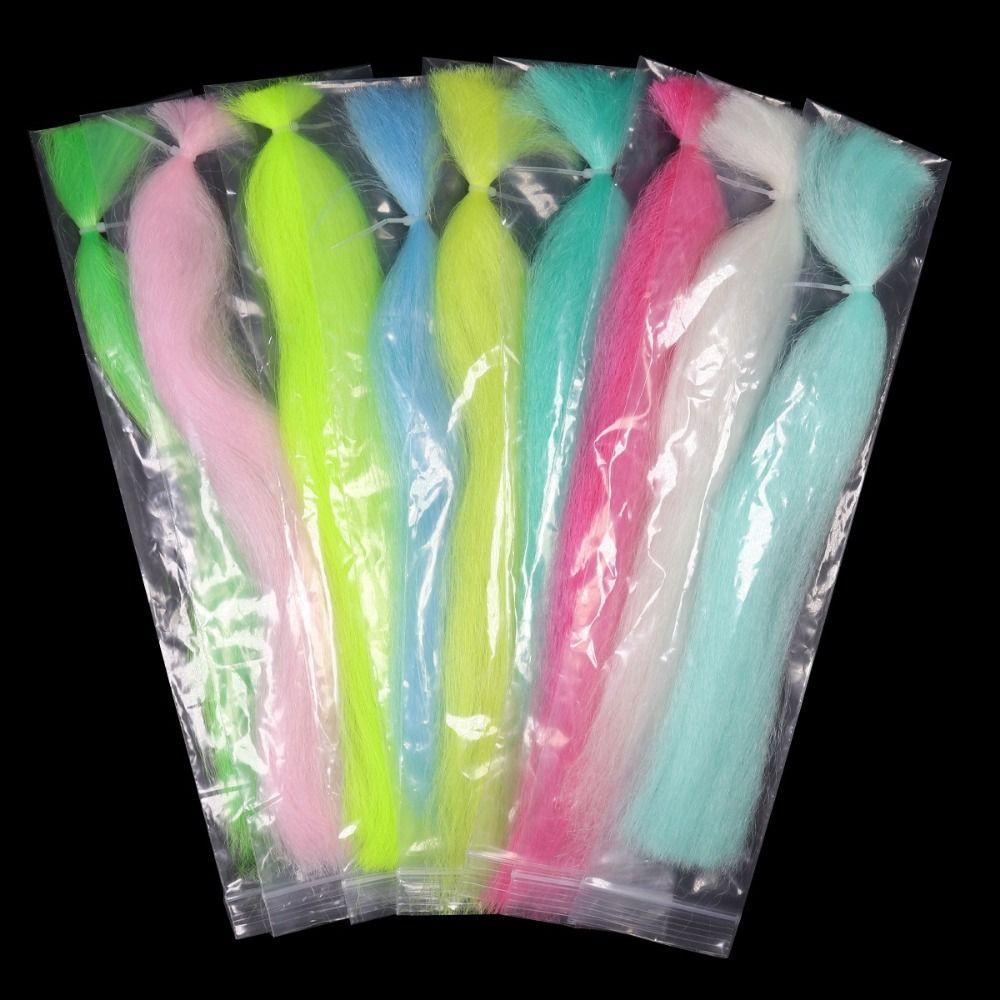 Синтетическая пряжа гофрированная Kinky Minnow Fiber Длина 30 см Материал для рыболовных снастей Материал для вязания головки джиг-приманки с хвостом из оленьего волоса Однотонный