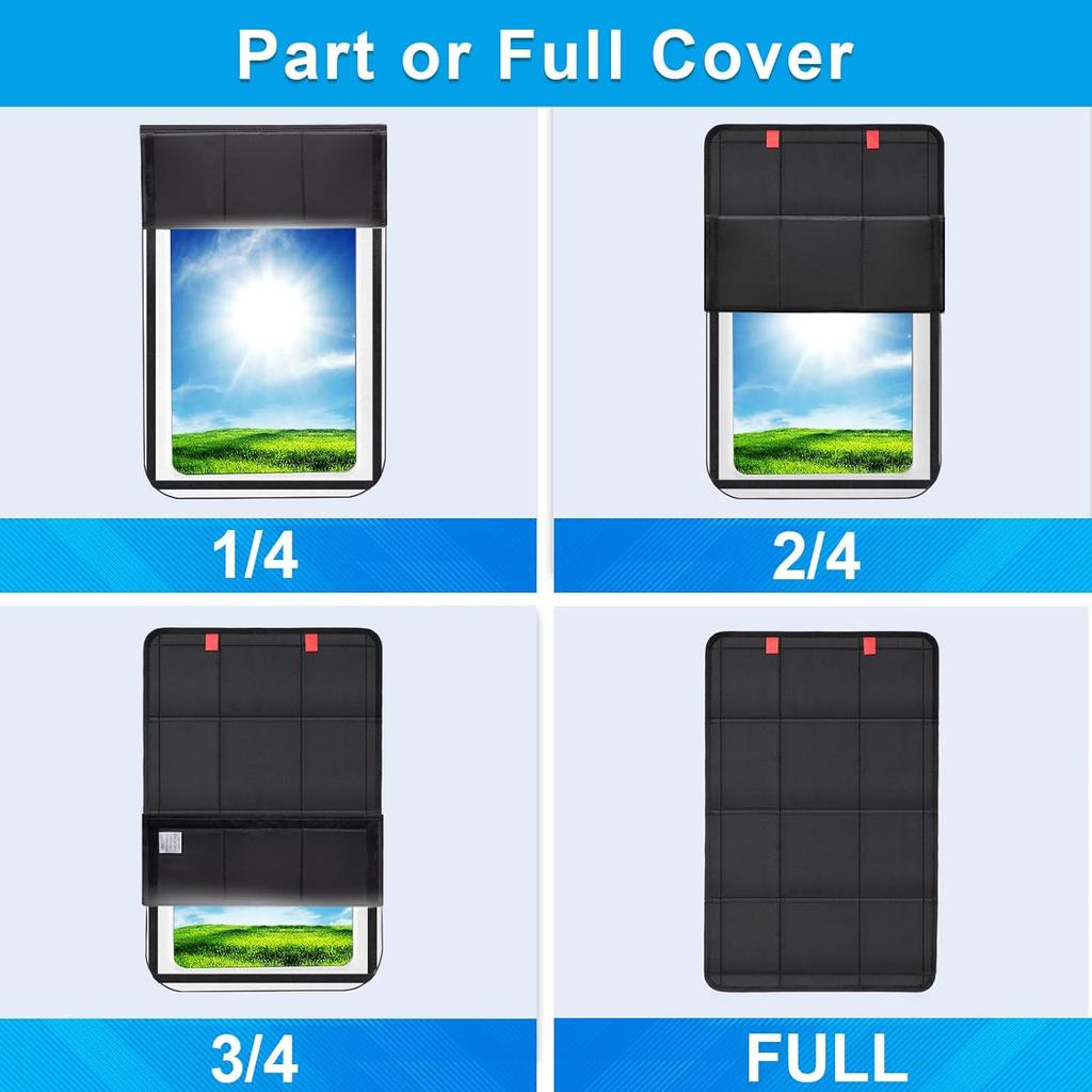 Spurtar Тент-шторка для двери и окна автодома 25'' X 16'', Складная шторка для окна автодома с защитой от УФ-лучей и функцией приватности для кемперов, морских транспортных средств, путешествий