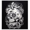 Double Bedspread Wall Hanging - Black White Rose Skull