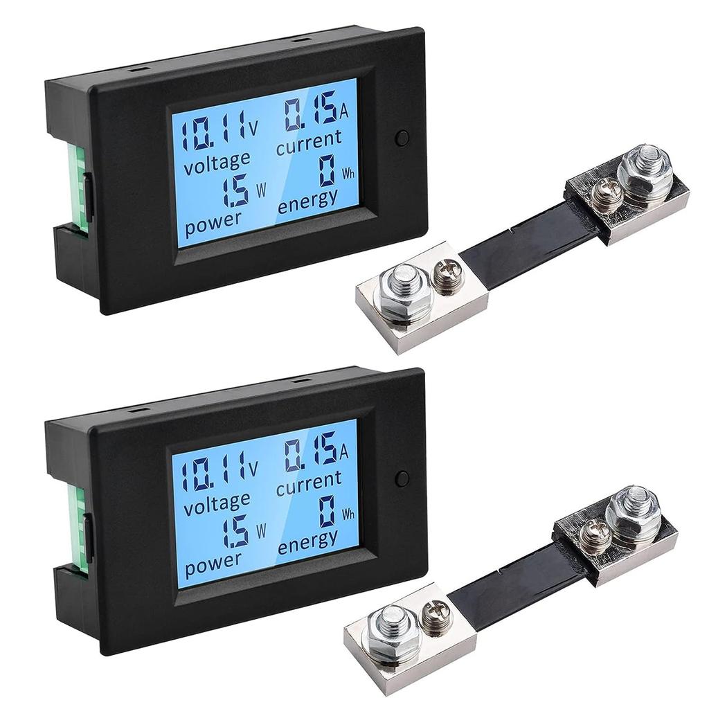 Цифровой амперметр вольтметр постоянного тока 6,5 В-100 В 100 А 50 А 20 А мультиметр измеритель мощности ЖК-дисплей вольт ватт измеритель мощности энергии с шунтом 100 А/75 мВ