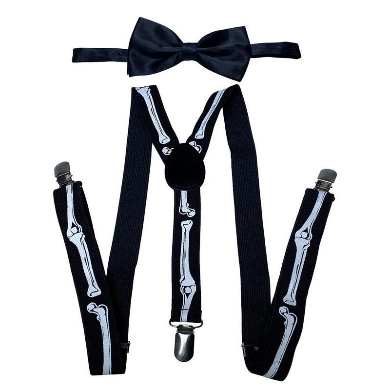 Классический комплект подтяжек и галстука-бабочки, регулируемые эластичные подтяжки с Y-образной спинкой шириной 2,5 см и 3 зажимами, тканый предварительно завязанный галстук-бабочка шириной 12 см, один размер для мужчин и женщин