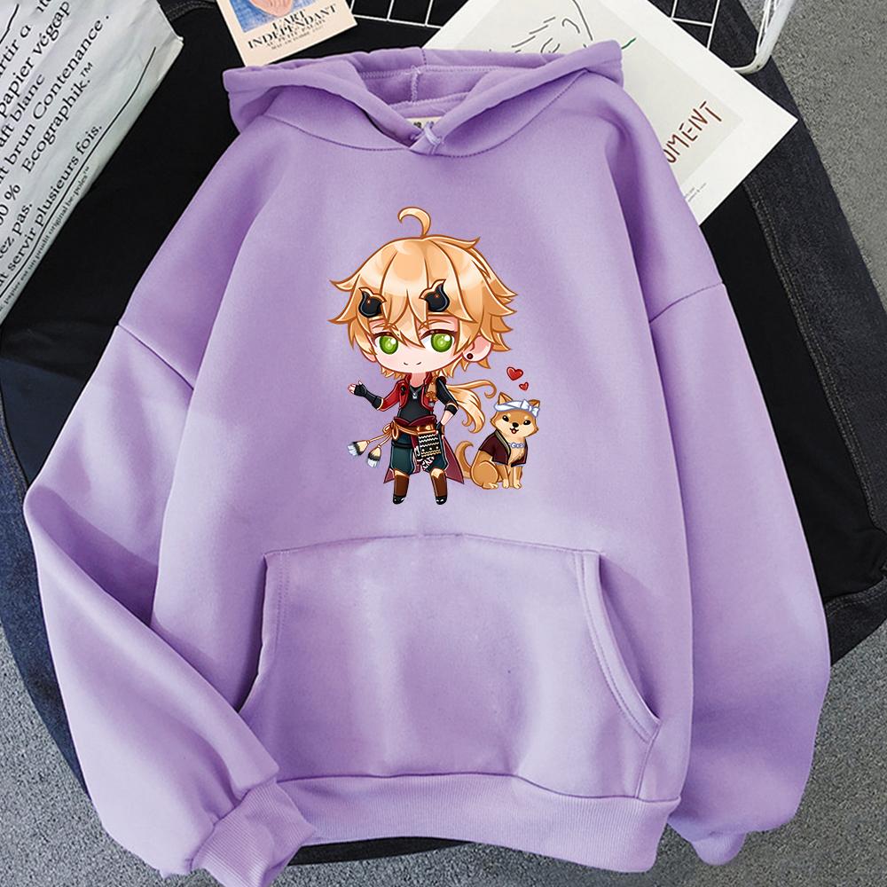 Hot Kawaii Oversized Genshin Impact Hoodie Game Printed Thoma Sweatshirts Horror Sudaderas Mujer Gothic Hip Hop Wo Unisex Streetwear