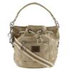 Signature Shoulder Bag Purse Beige Satin Women Used