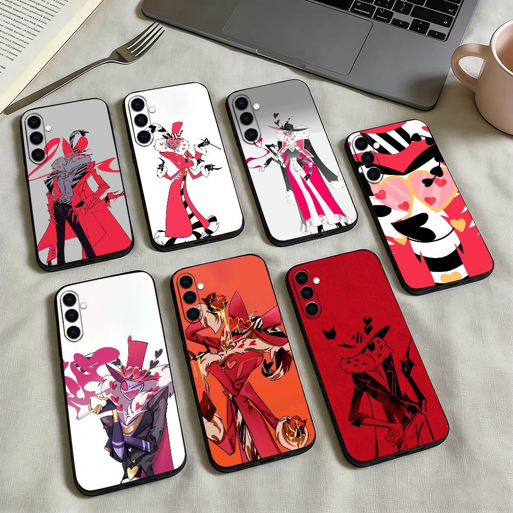 H-Hazbin Hotel V-Valentino Чехол для телефона для Samsung Galaxy A73,A72,A71,A70,A53,A52,A51, Мягкий силиконовый черный чехол