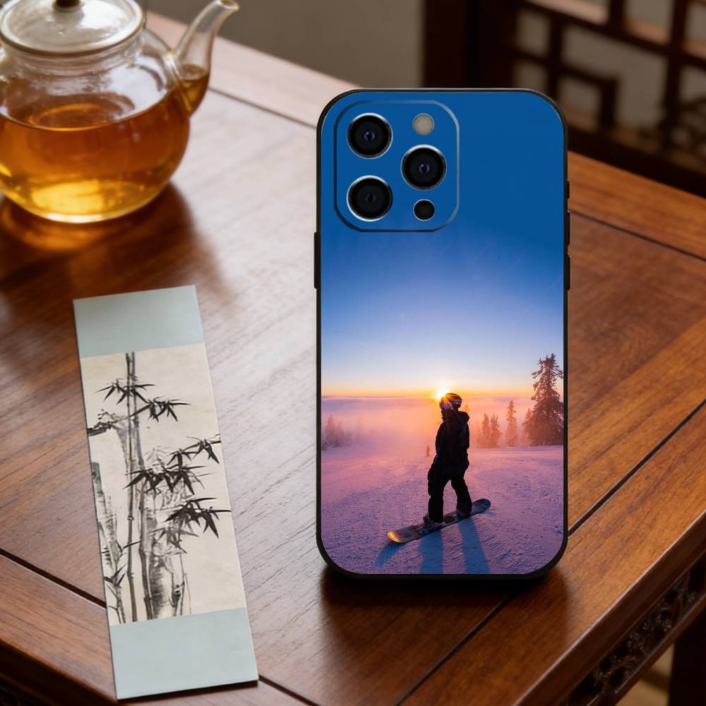 Лыжи Снег Сноуборд Лыжи Чехол для Телефона Силиконовый Мягкий Для IPhone 17 16 15 14 13 12 11 X XR Plus Pro Max Plus