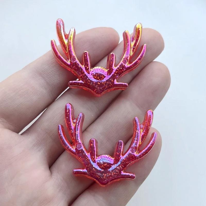 8pcs Antler Trim Flat Back Ultra Bright Full Star DIY Hair Jewelry Scrapbook Decor