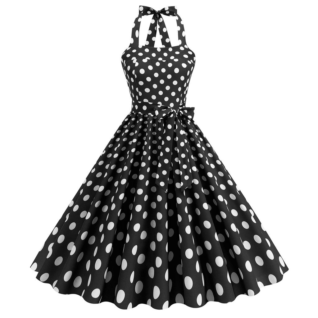 Женское модное сексуальное платье без рукавов с принтом в стиле ретро с большим качелями